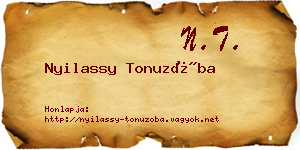 Nyilassy Tonuzóba névjegykártya